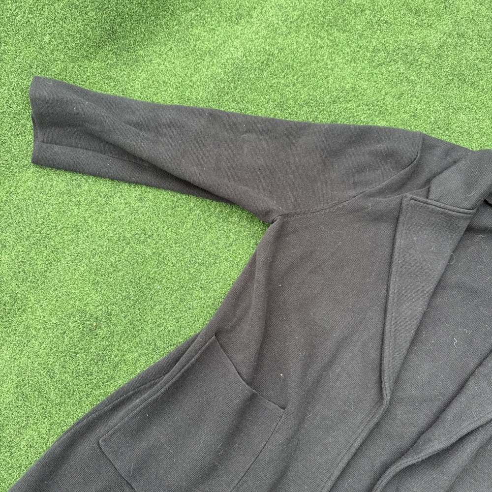 Quince Women Cotton Cocoon Coat Black Outerwear L NICE! Pea Coat - Picture 3 of 12